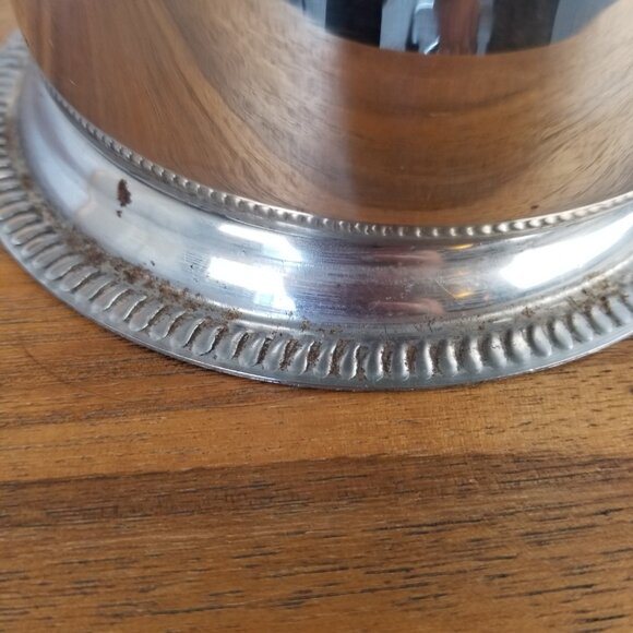 Vintage Stainless Steel Pitcher w/Handle and Ice Blocker Spout 7" Tall 2 QT - Picture 7 of 8